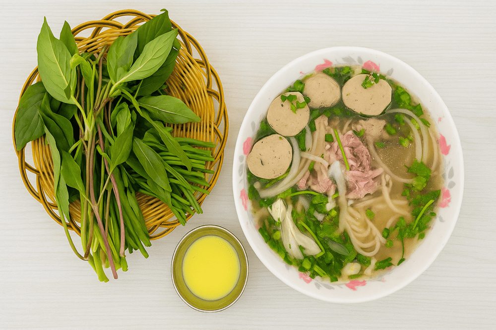 The restaurant exudes a traditional charm with its bold red signage, standing out in one of the busiest streets